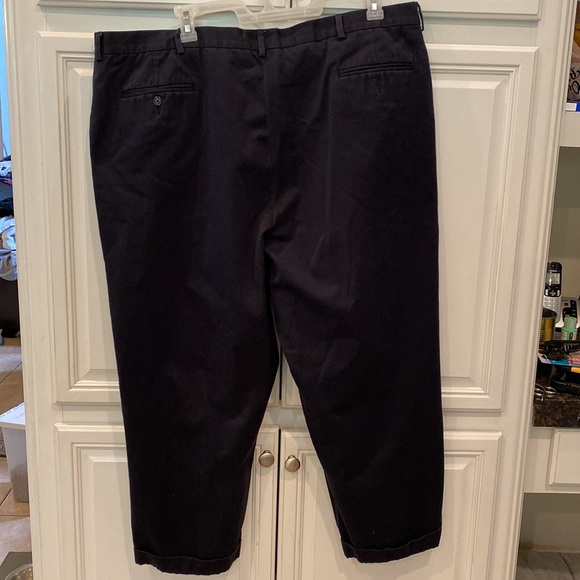 Lands End Navy pleat front pants waist 46 waist x 27.5 inseam - Picture 2 of 4